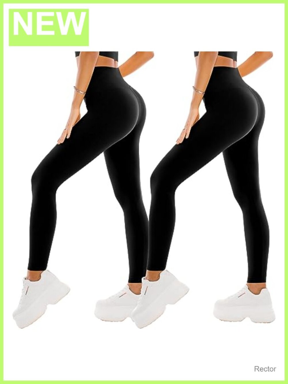 High Waisted Leggings for Women 2 Pack Tummy Control Full Length